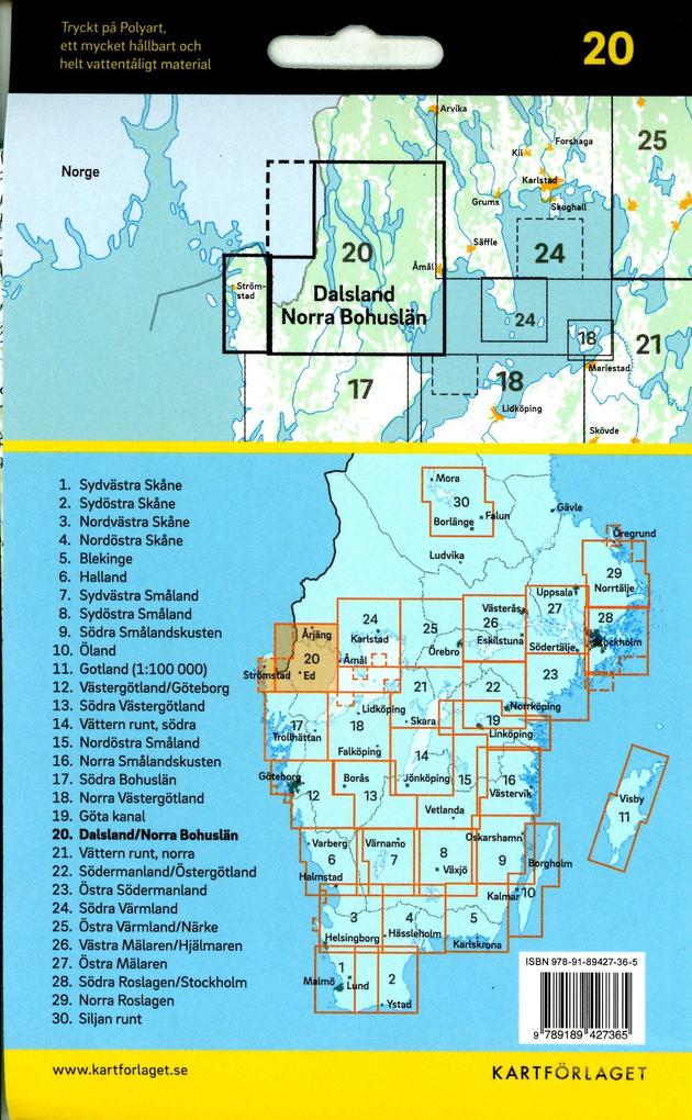 Weitere Ansicht: Cykelkartan Blad 20 Dalsland/Norra Bohuslän 1:90000