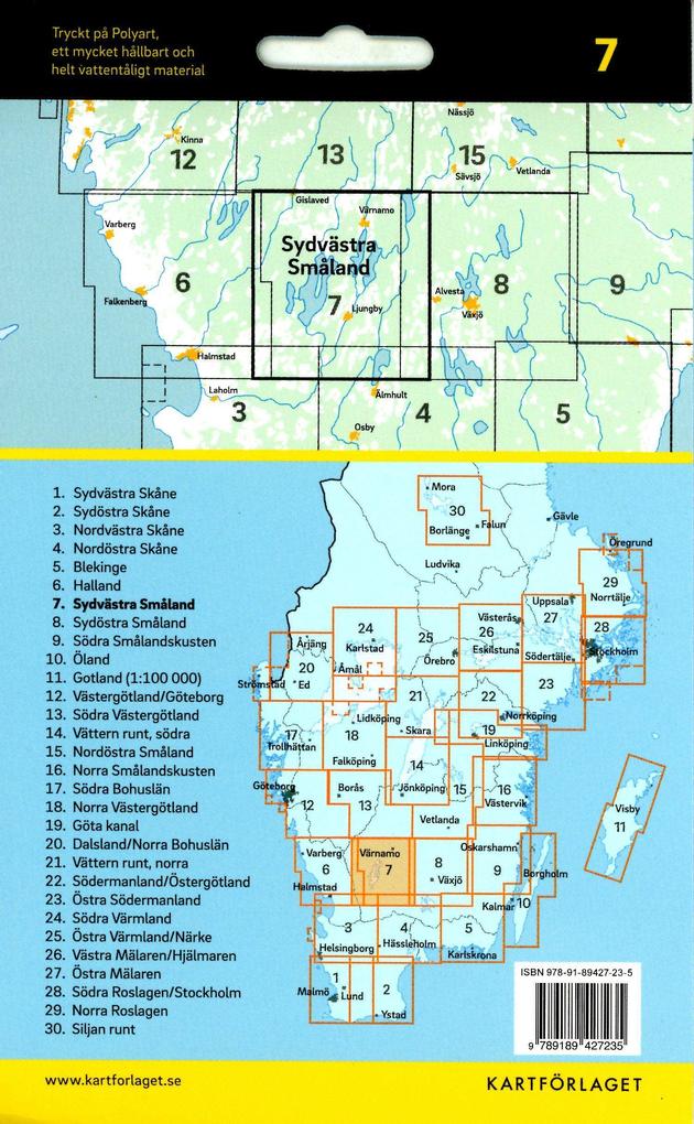Weitere Ansicht: Cykelkartan Blad 7 Sydvästra Småland 1:90000