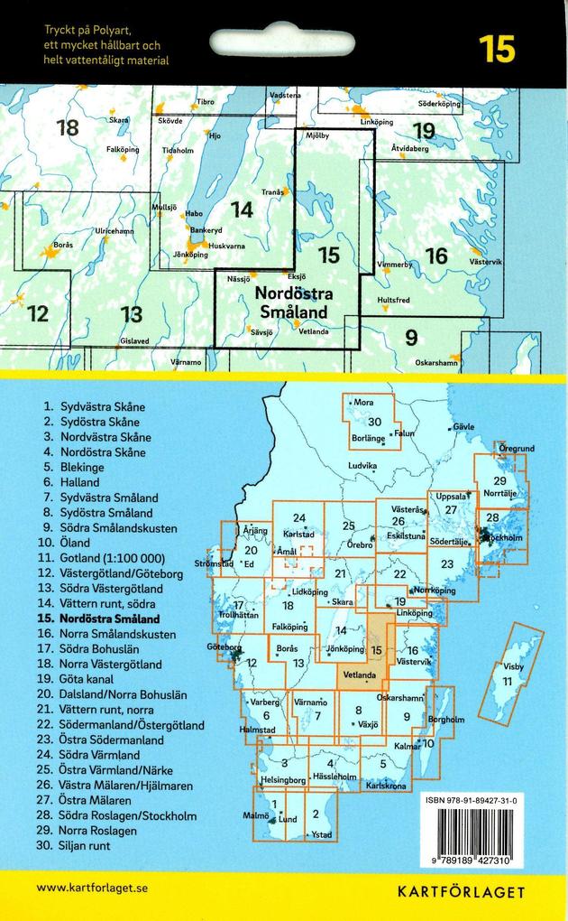 Weitere Ansicht: Cykelkartan Blad 15 Nordöstra Småland 1:90000