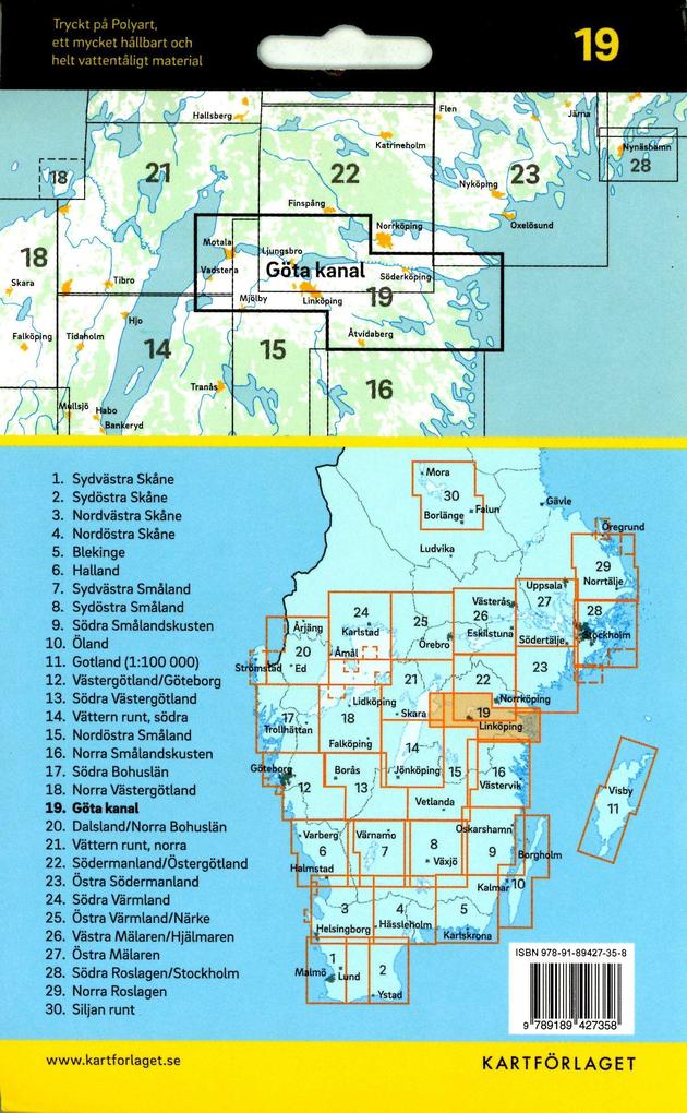 Weitere Ansicht: Cykelkartan Blad 19 Göta kanal 1:90000