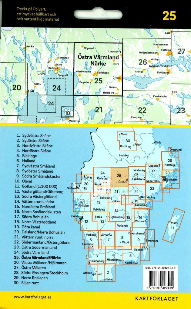 Weitere Ansicht: Cykelkartan Blad 25 Östra Värmland/Närke 1:90000