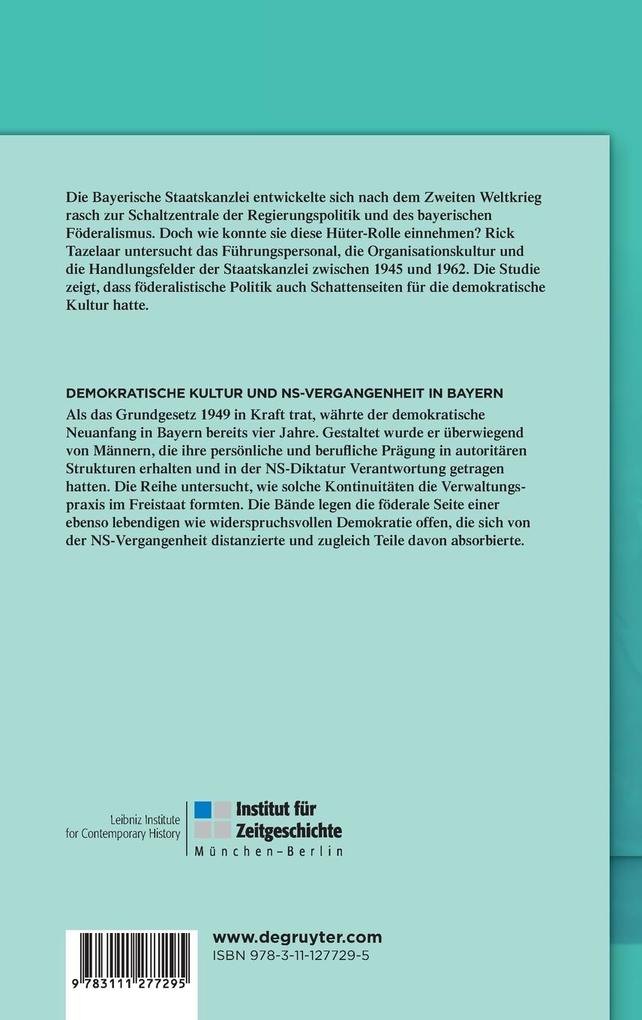 Weitere Ansicht: Demokratische Kultur und NS-Vergangenheit. Politik, Personal, Prägungen in Bayern 1945-1975, 1, Hüter des Freistaats | Rick Tazelaar