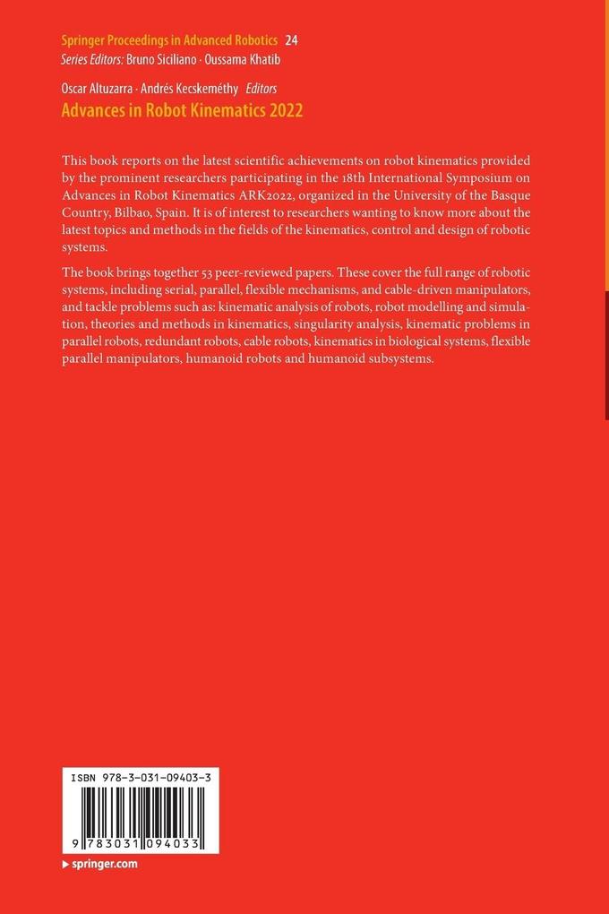 Weitere Ansicht: Advances in Robot Kinematics 2022
