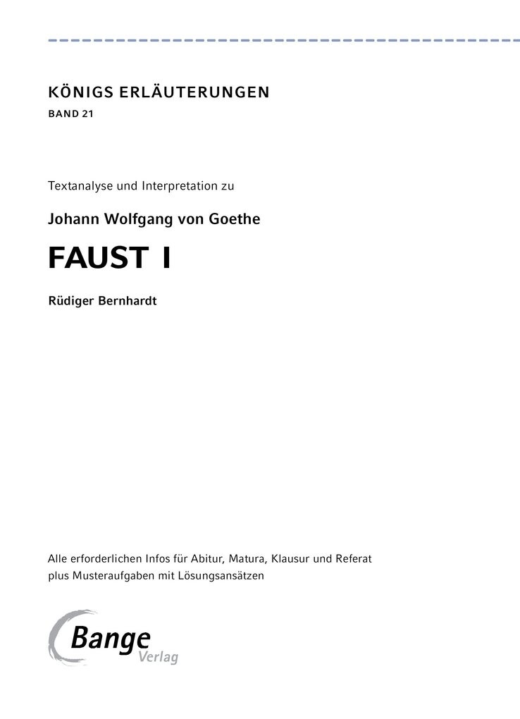 Weitere Ansicht: Faust I von Johann Wolfgang von Goethe - Textanalyse und Interpretation | Johann Wolfgang Goethe