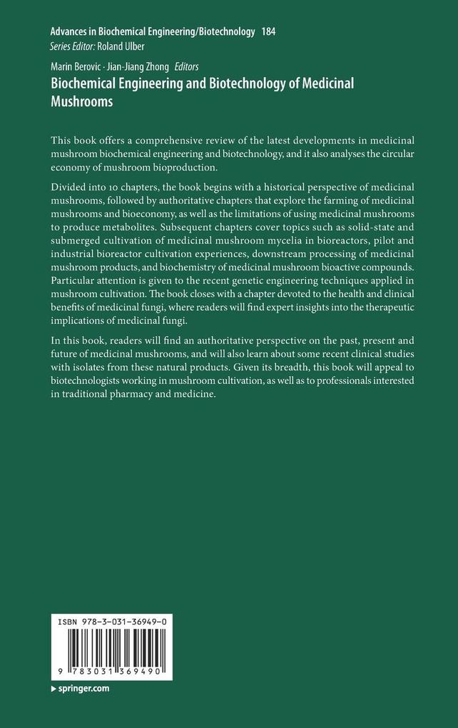 Weitere Ansicht: Biochemical Engineering and Biotechnology of Medicinal Mushrooms