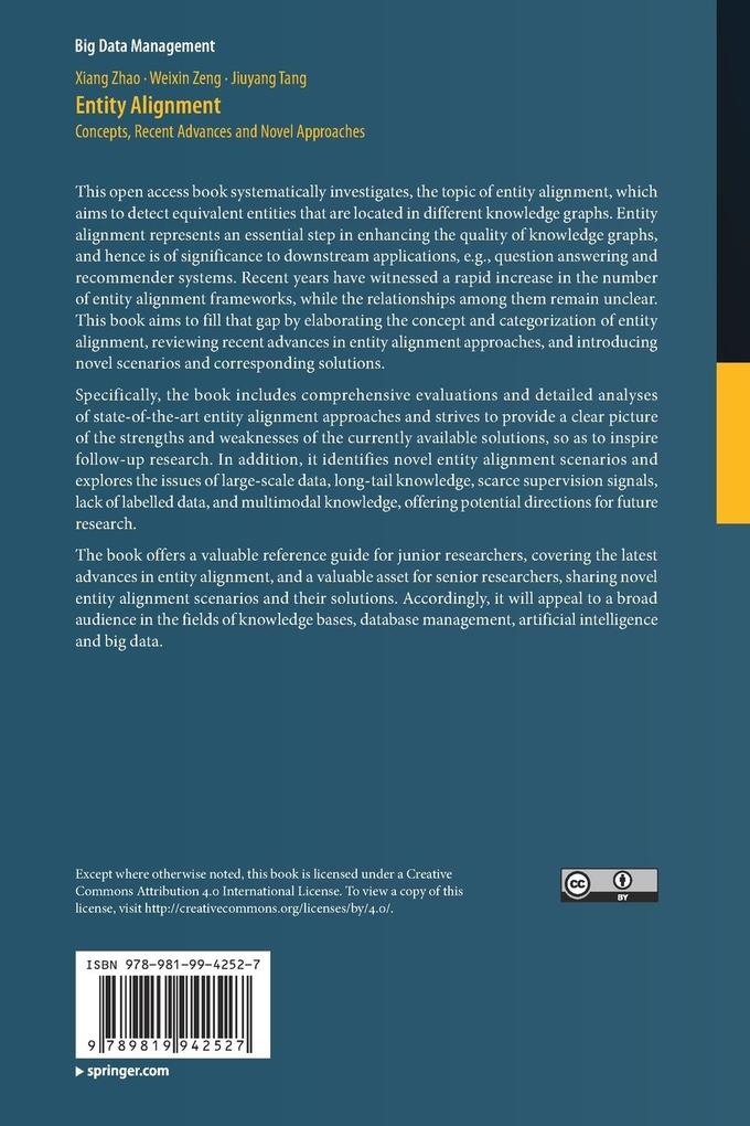 Weitere Ansicht: Entity Alignment | Xiang Zhao, Weixin Zeng, Jiuyang Tang