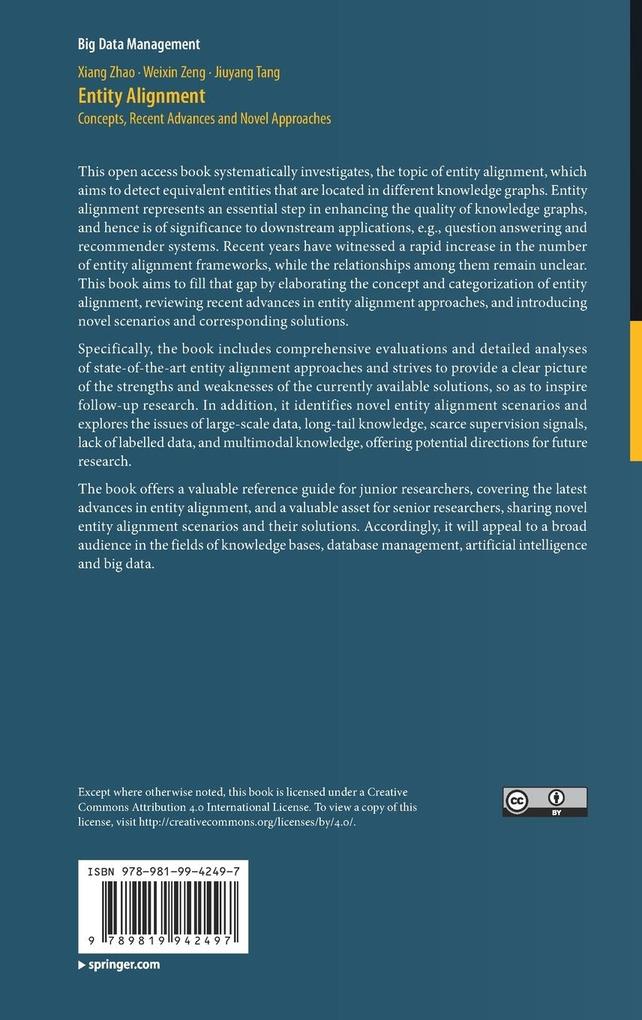 Weitere Ansicht: Entity Alignment | Xiang Zhao, Weixin Zeng, Jiuyang Tang