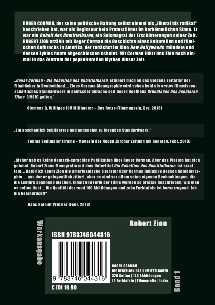 Weitere Ansicht: Roger Corman: Die Rebellion des Unmittelbaren | Robert Zion