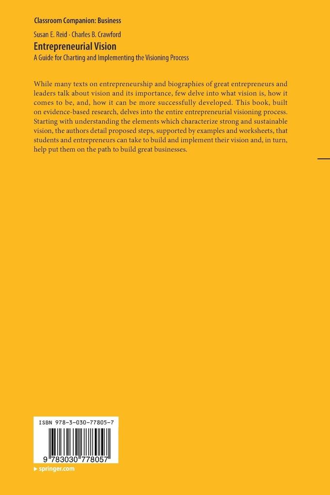 Weitere Ansicht: Entrepreneurial Vision | Susan E. Reid, Charles B. Crawford