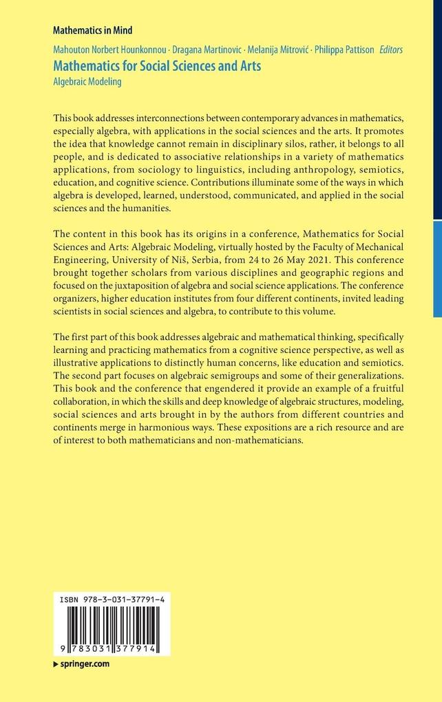 Weitere Ansicht: Mathematics for Social Sciences and Arts