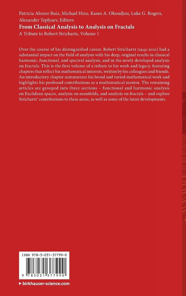 Weitere Ansicht: From Classical Analysis to Analysis on Fractals