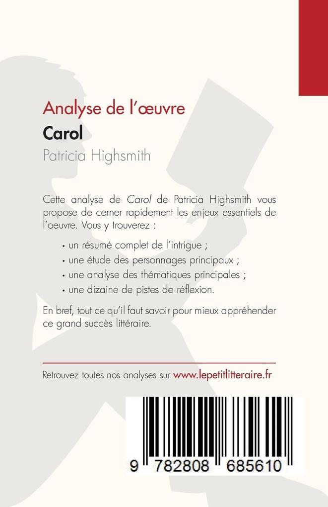 Weitere Ansicht: Carol de Patricia Highsmith (Analyse de l'uvre) | Alba Díez de Ure