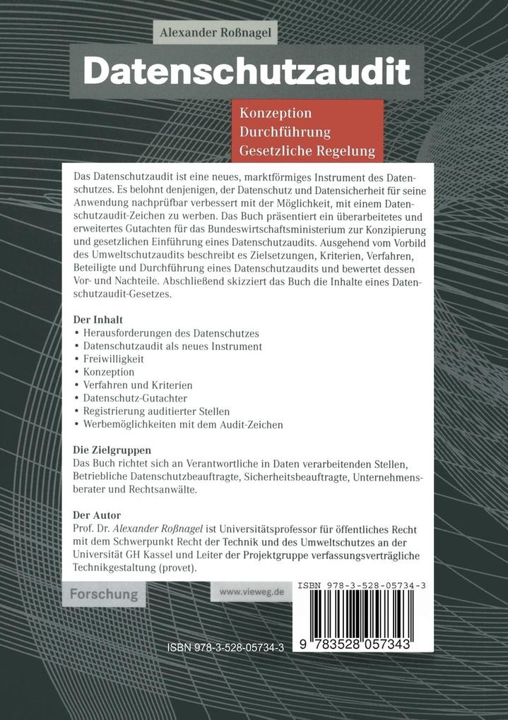 Weitere Ansicht: Datenschutzaudit | Alexander Roßnagel