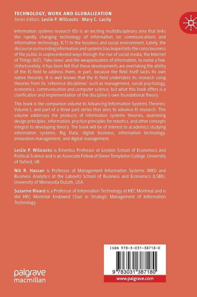 Weitere Ansicht: Advancing Information Systems Theories, Volume II