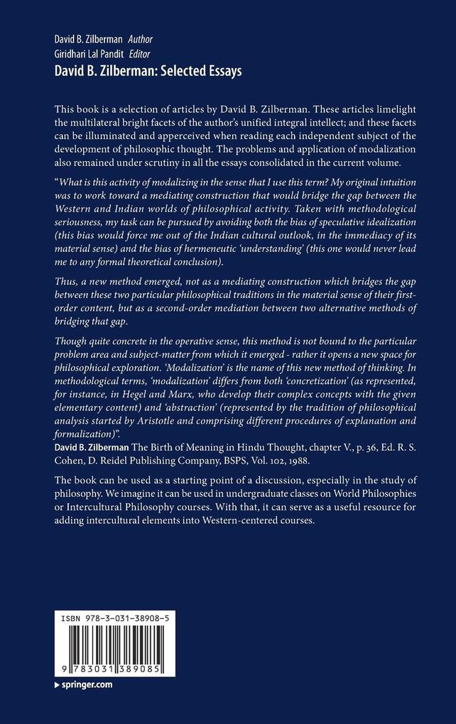 Weitere Ansicht: David B. Zilberman: Selected Essays | David B. Zilberman
