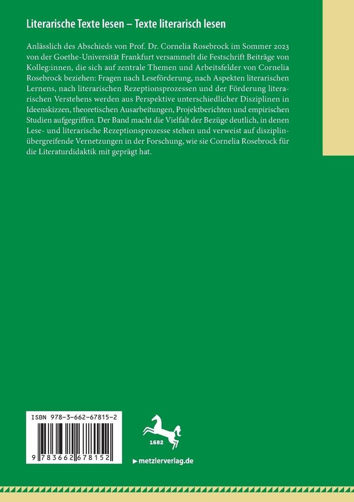 Weitere Ansicht: Literarische Texte lesen - Texte literarisch lesen