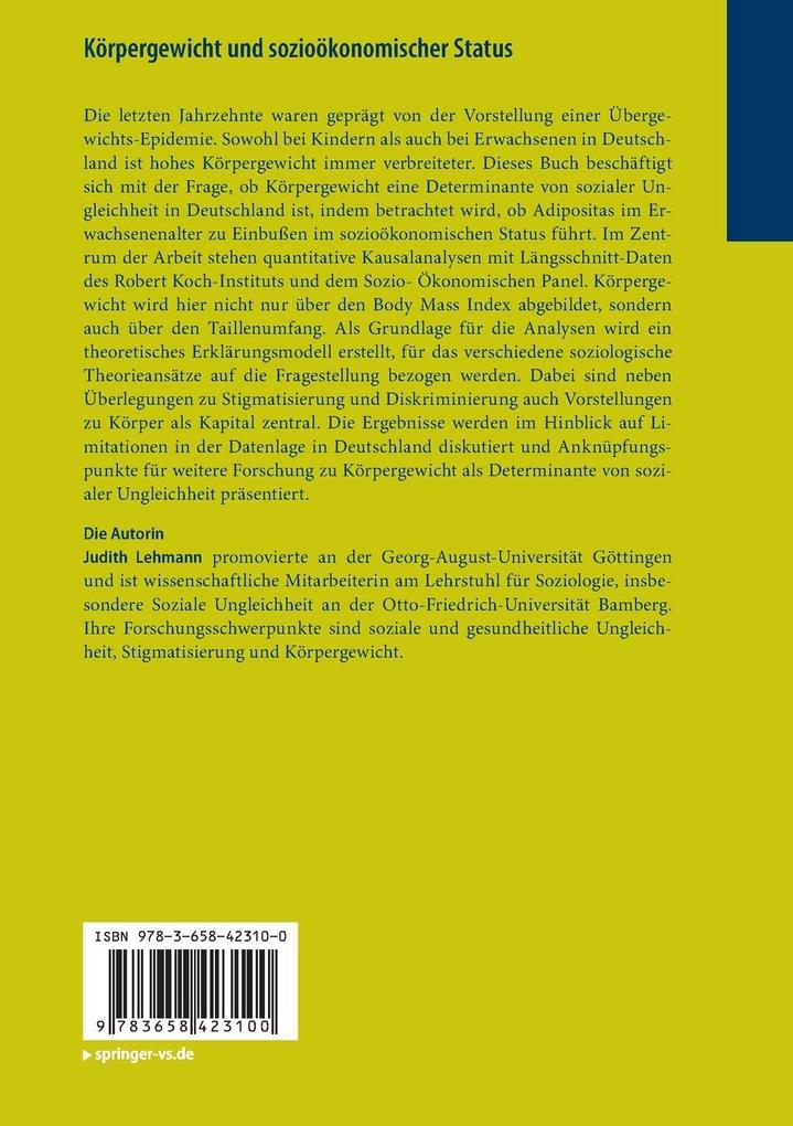 Weitere Ansicht: Körpergewicht und sozioökonomischer Status | Judith Lehmann