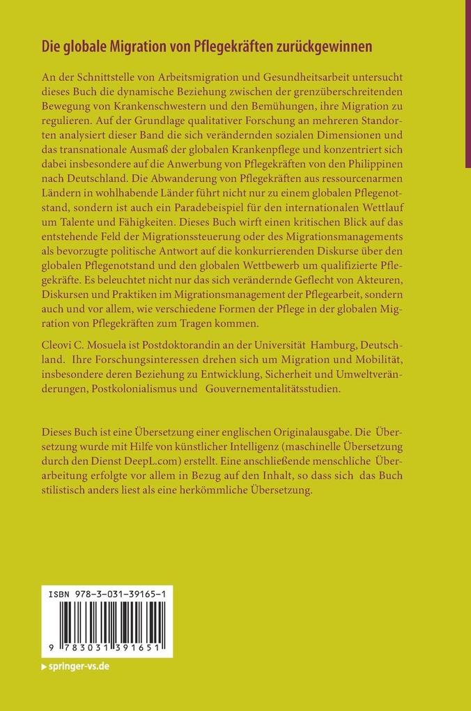 Weitere Ansicht: Die globale Migration von Pflegekräften zurückgewinnen | Cleovi C. Mosuela
