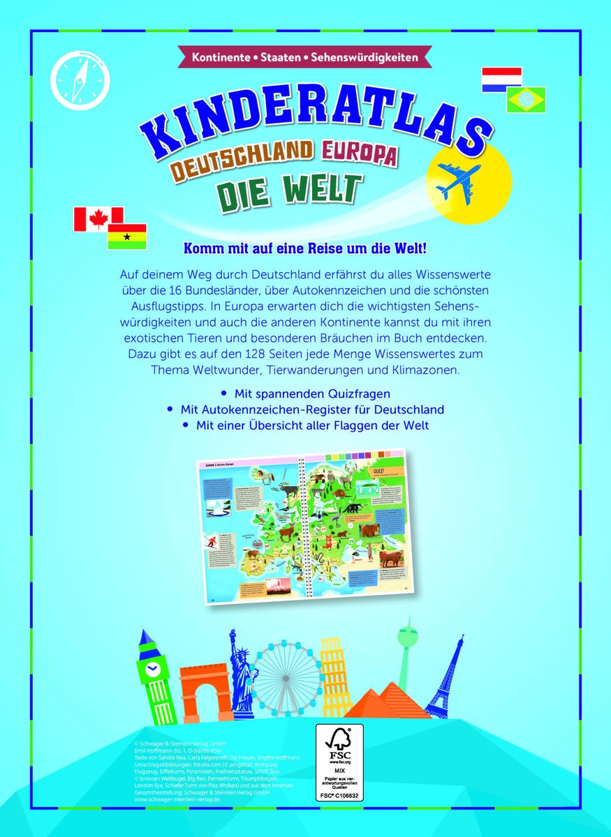 Weitere Ansicht: Kinderatlas Deutschland, Europa, die Welt | Schwager & Steinlein Verlag