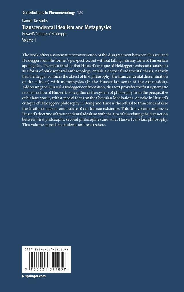 Weitere Ansicht: Transcendental Idealism and Metaphysics | Daniele De Santis