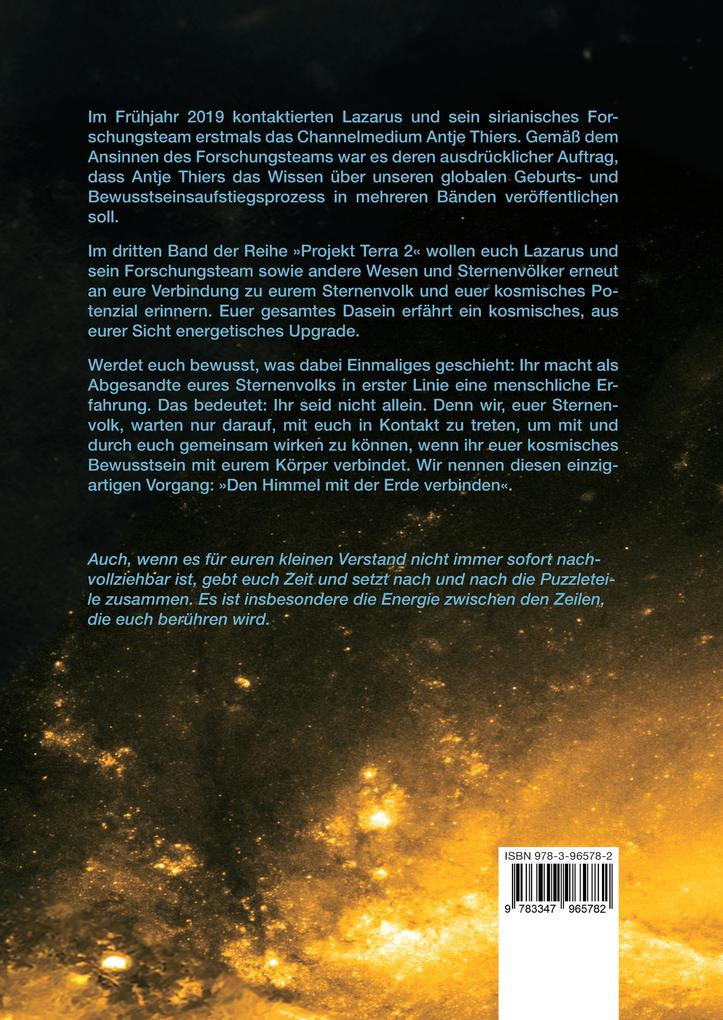 Weitere Ansicht: PROJEKT TERRA 2 - Botschaften aus dem Licht vom Sirius - Eine Bewusstseinsschule der neuen Zeit. Band 3 | Antje Thiers