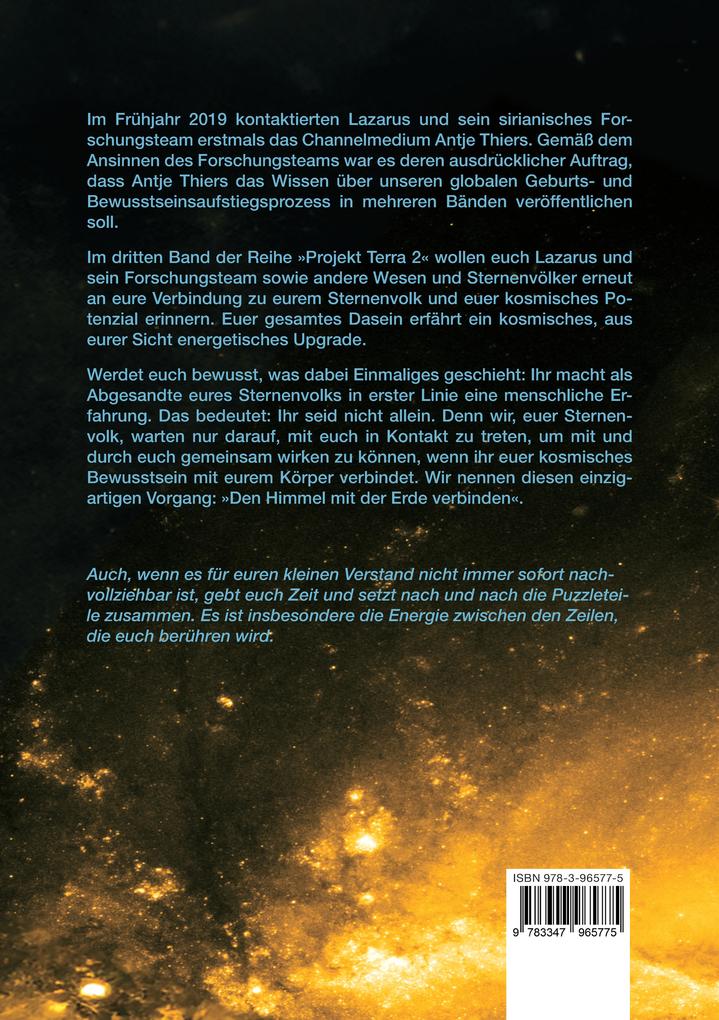 Weitere Ansicht: PROJEKT TERRA 2 - Botschaften aus dem Licht vom Sirius - Eine Bewusstseinsschule der neuen Zeit. Band 3 | Antje Thiers