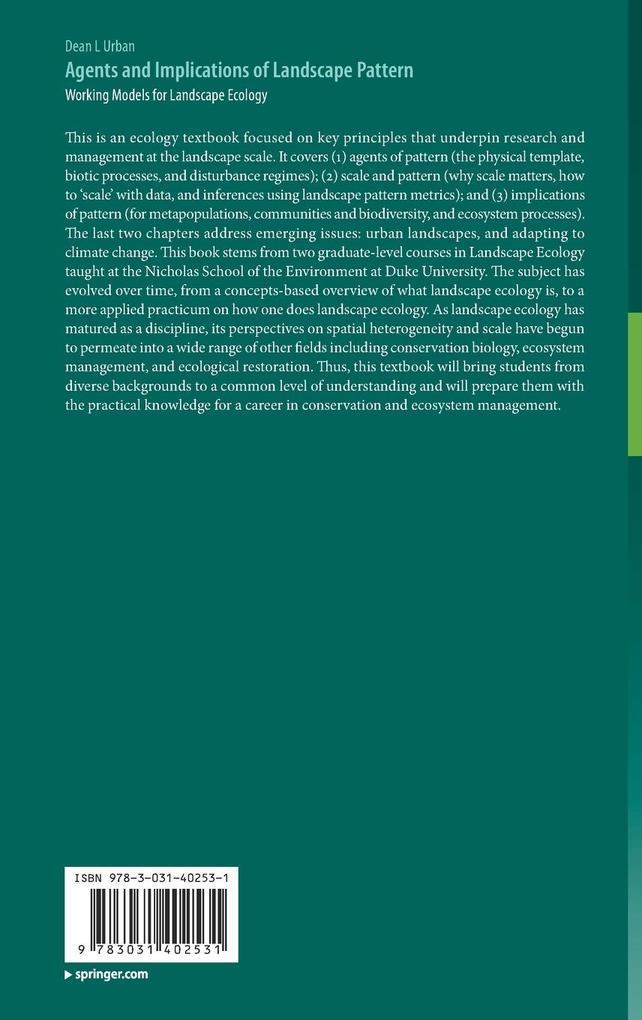 Weitere Ansicht: Agents and Implications of Landscape Pattern | Dean L Urban