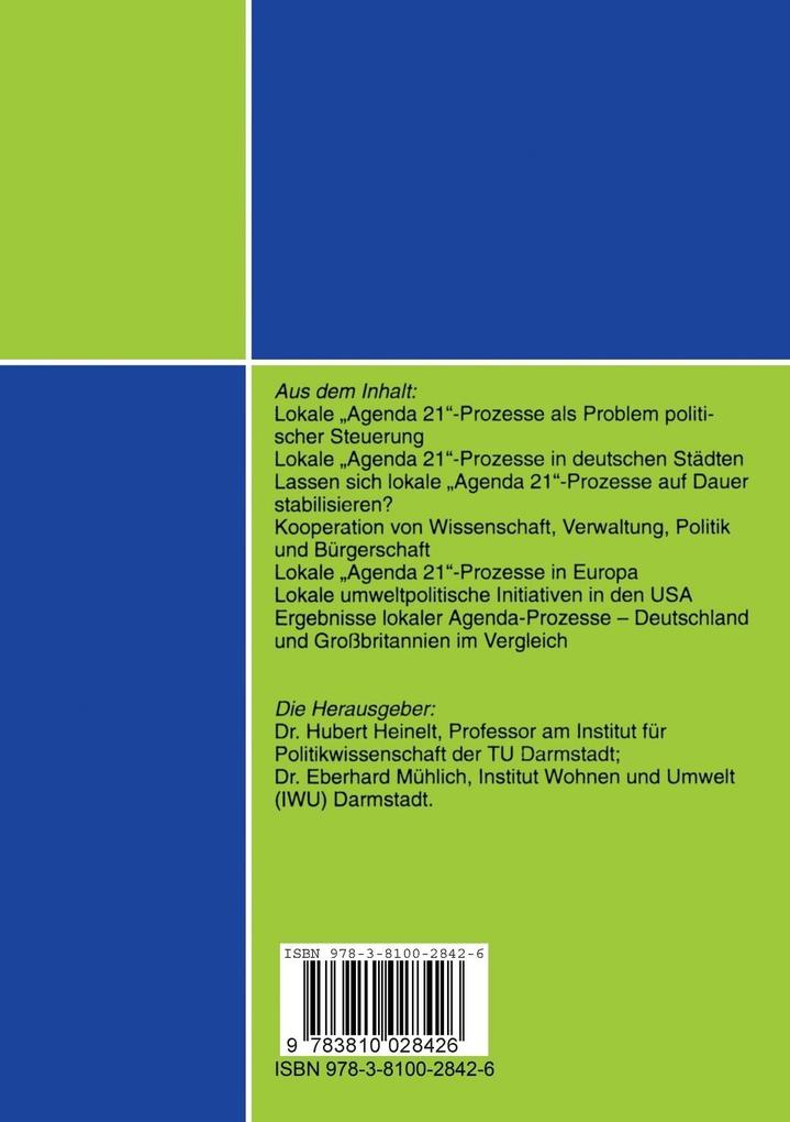 Weitere Ansicht: Lokale "Agenda 21"-Prozesse | Hubert Heinelt, Eberhard Mühlich