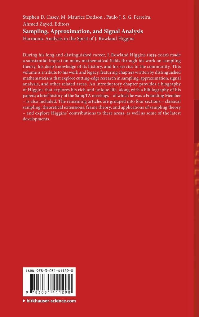 Weitere Ansicht: Sampling, Approximation, and Signal Analysis