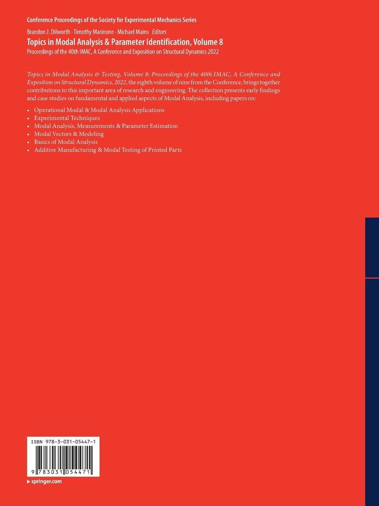 Weitere Ansicht: Topics in Modal Analysis & Parameter Identification, Volume 8
