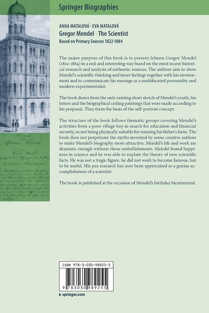 Weitere Ansicht: Gregor Mendel - The Scientist | Anna Matalová, Eva Matalová