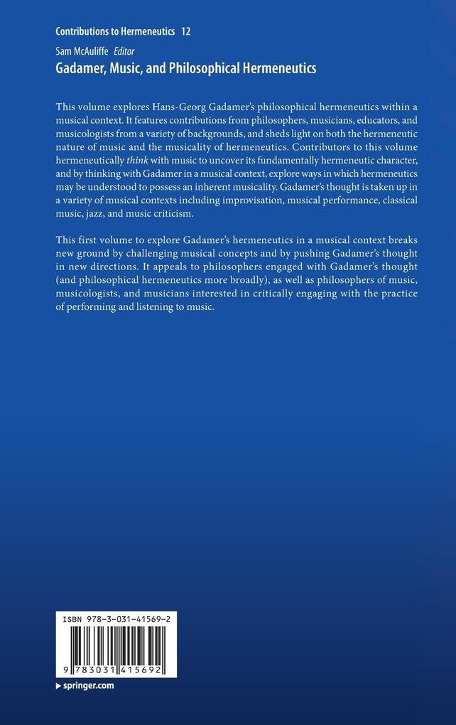 Weitere Ansicht: Gadamer, Music, and Philosophical Hermeneutics