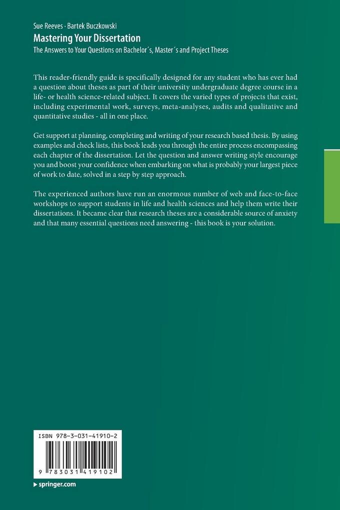 Weitere Ansicht: Mastering Your Dissertation | Sue Reeves, Bartek Buczkowski