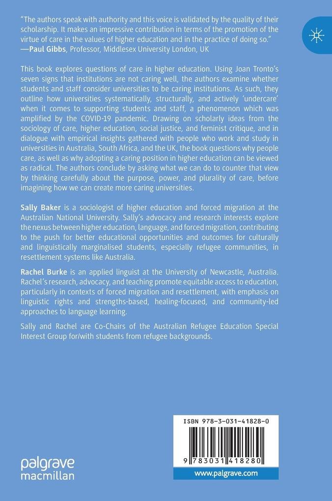 Weitere Ansicht: Questioning Care in Higher Education | Sally Baker, Rachel Burke