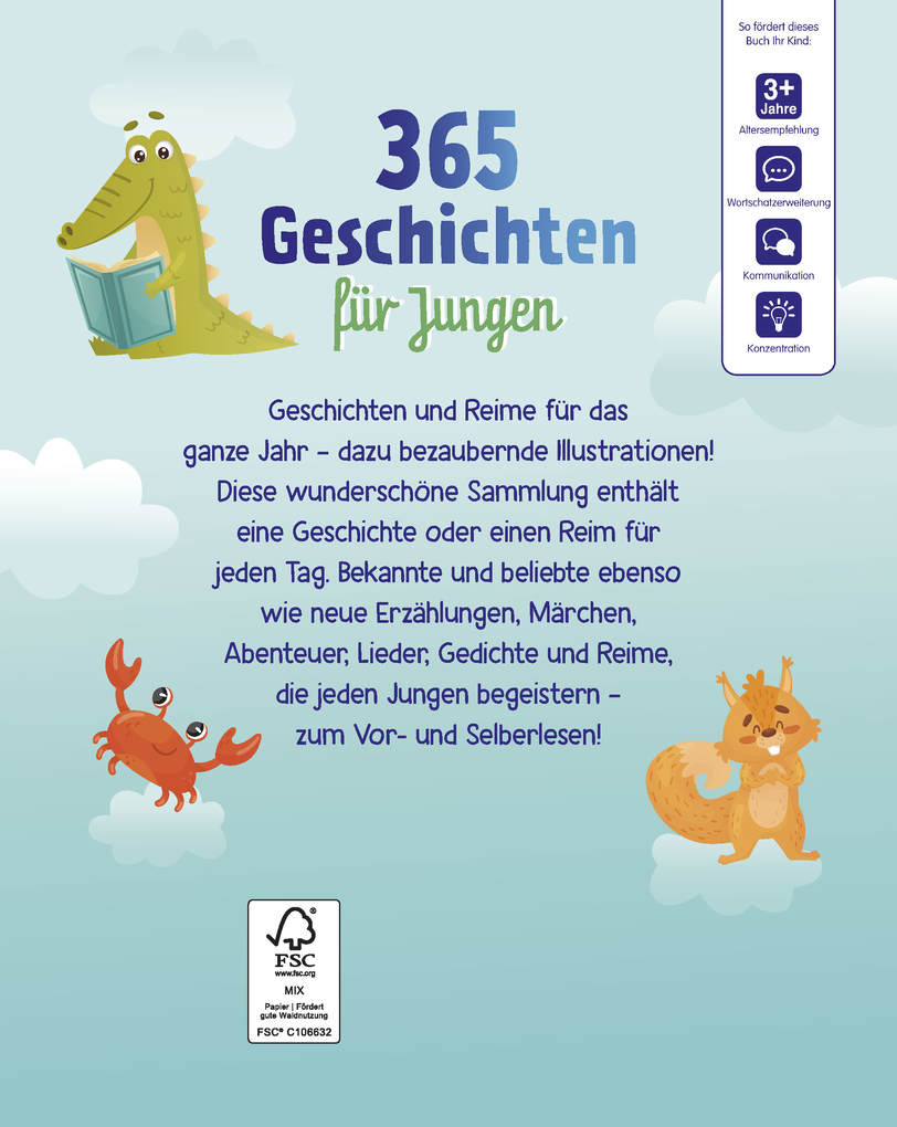 Weitere Ansicht: 365 Geschichten für Jungen | Vorlesebuch für Kinder ab 3 Jahren | Schwager & Steinlein Verlag