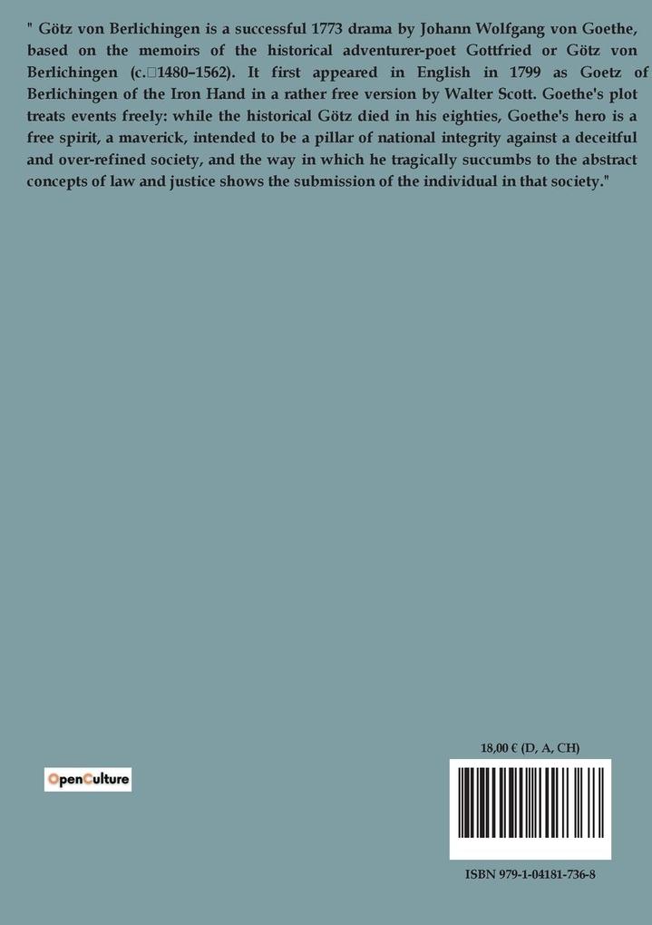 Weitere Ansicht: Götz von Berlichingen mit der eisernen Hand | Johann Wolfgang Goethe
