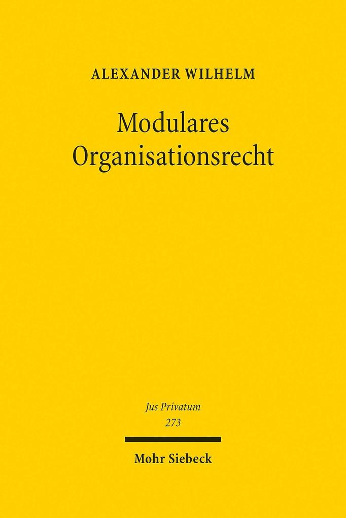 Produktbild: Modulares Organisationsrecht | Alexander Wilhelm