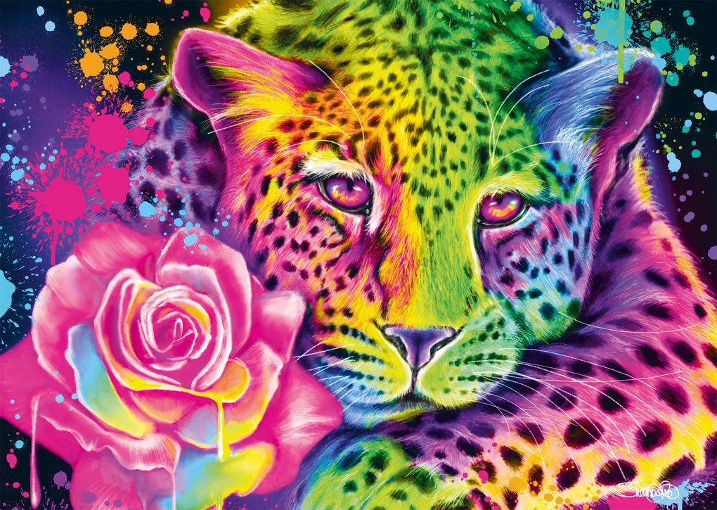 Weitere Ansicht: Neon Regenbogen-Leopard