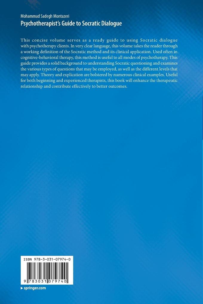Weitere Ansicht: Psychotherapist's Guide to Socratic Dialogue | Mohammad Sadegh Montazeri