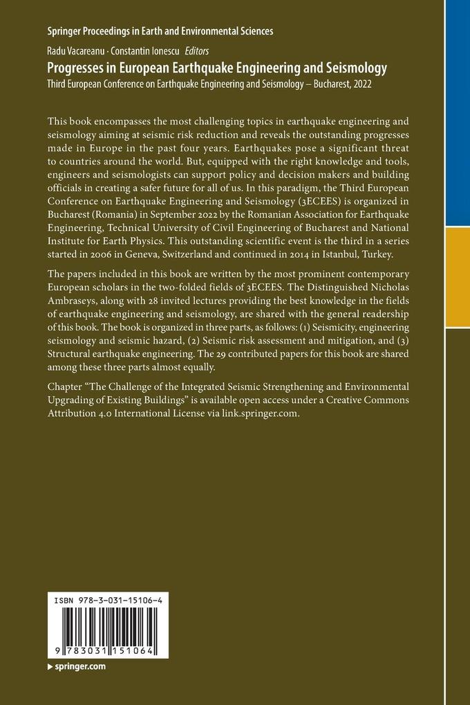Weitere Ansicht: Progresses in European Earthquake Engineering and Seismology