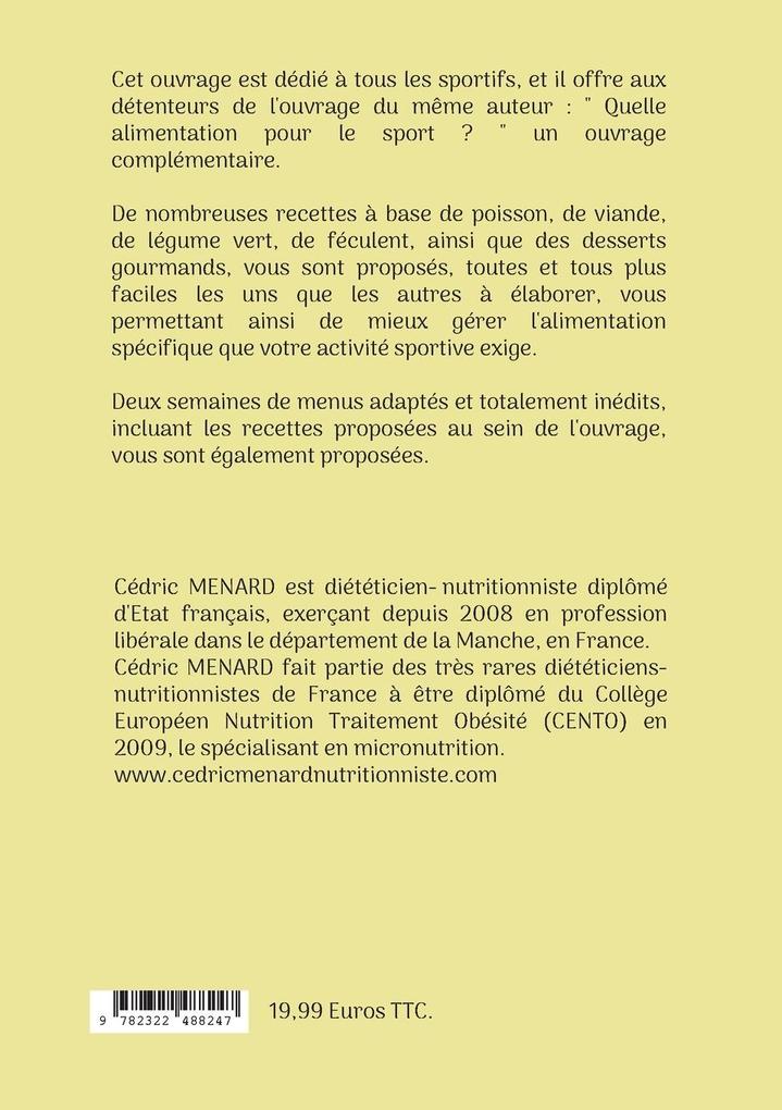 Weitere Ansicht: Mes recettes faciles pour le sportif. | Cédric Menard