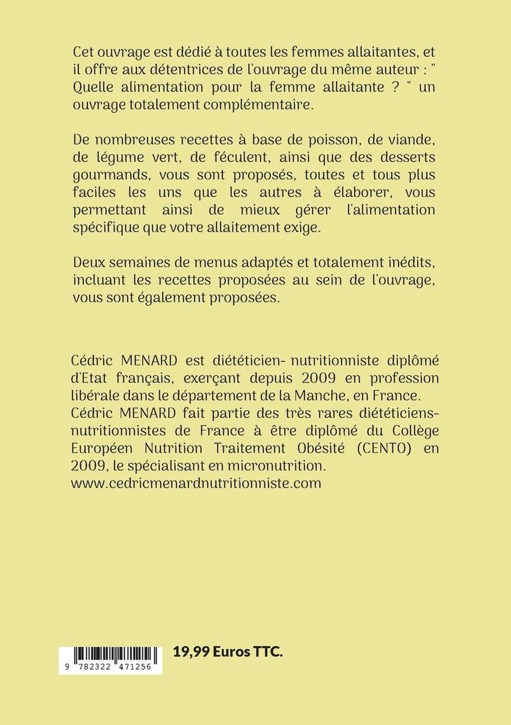 Weitere Ansicht: Mes recettes faciles pour la femme allaitante. | Cédric Menard