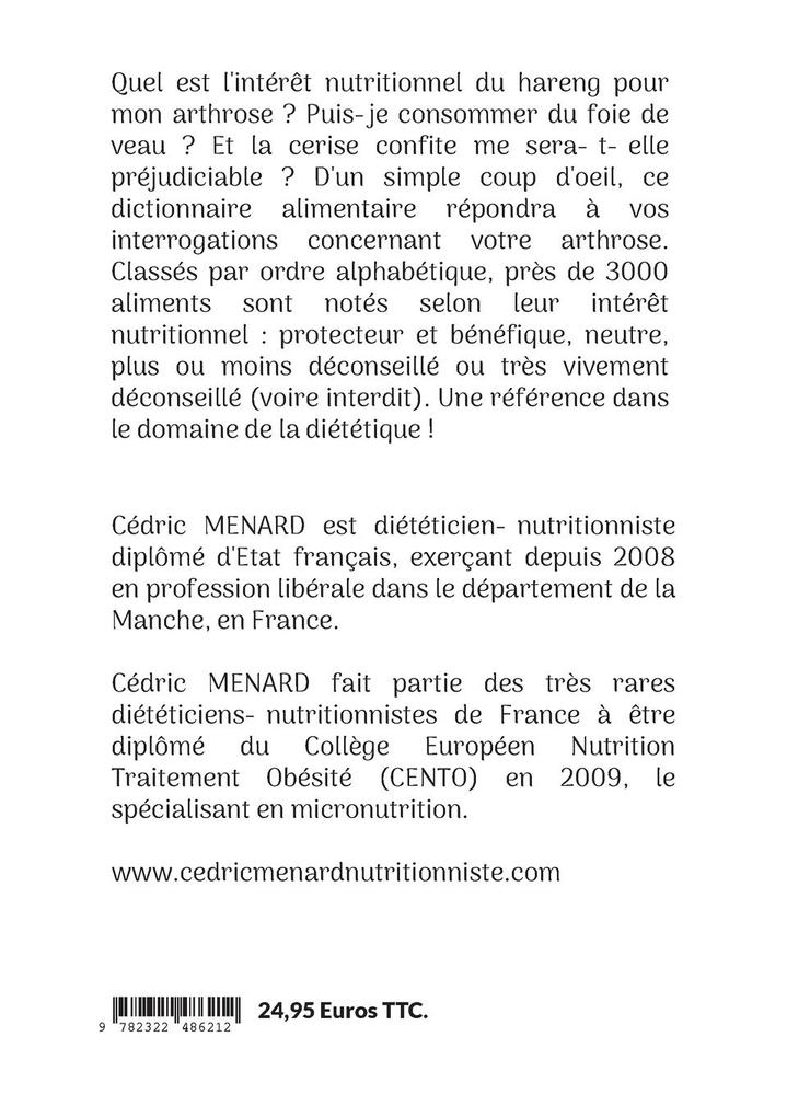 Weitere Ansicht: Dictionnaire alimentaire adapté à l'arthrose. | Cédric Menard
