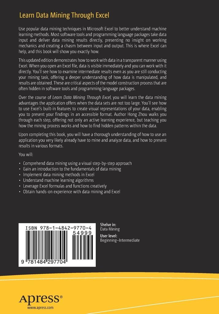 Weitere Ansicht: Learn Data Mining Through Excel | Hong Zhou