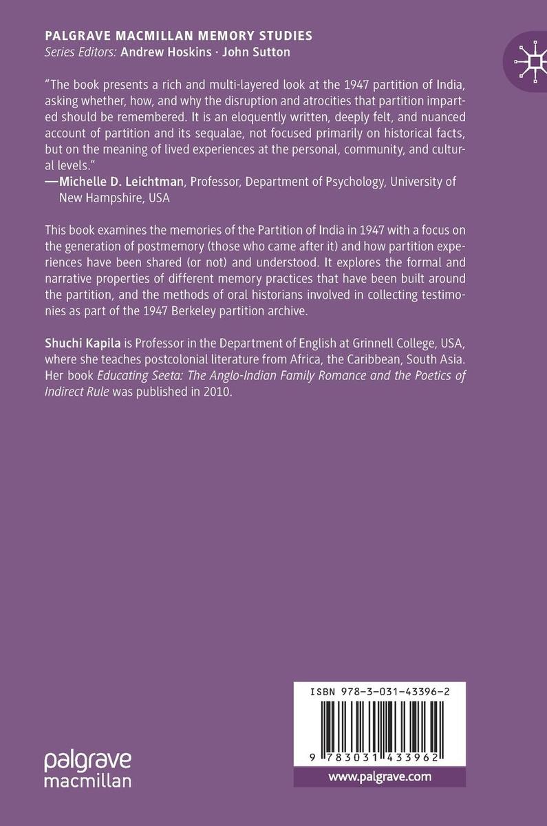 Weitere Ansicht: Postmemory and the Partition of India | Shuchi Kapila