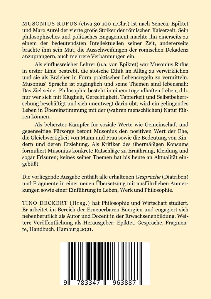 Weitere Ansicht: Der römische Stoiker Musonius Rufus | Musonius Rufus