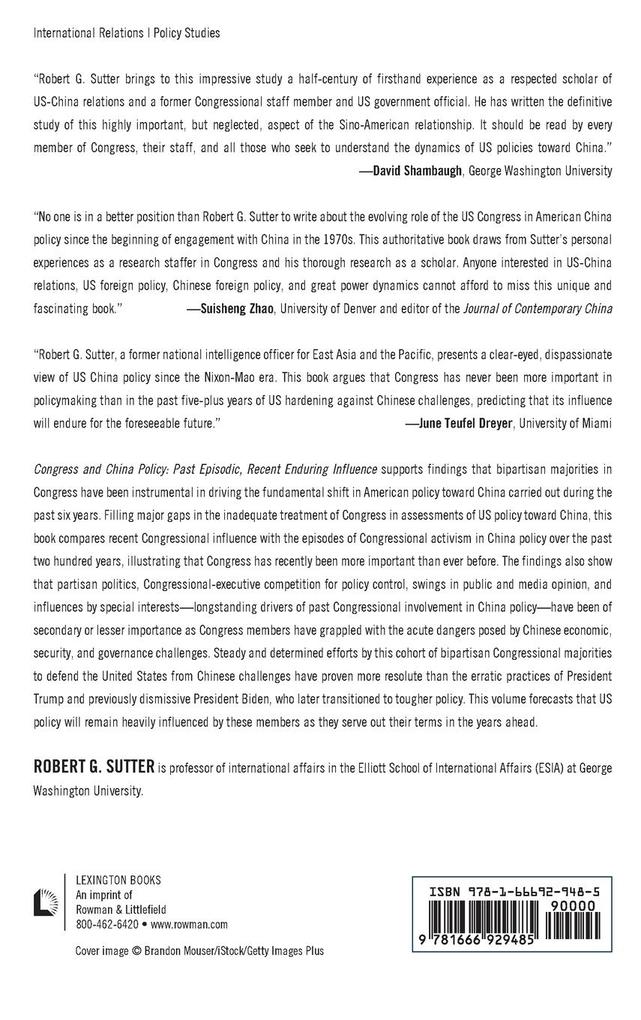 Weitere Ansicht: Congress and China Policy | Robert G. Sutter