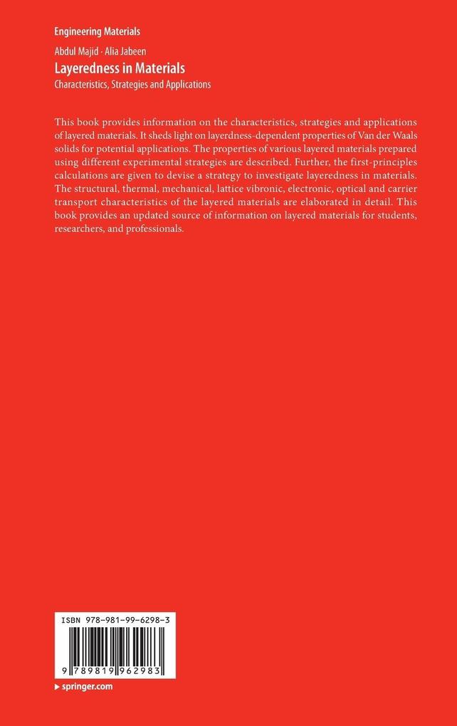 Weitere Ansicht: Layeredness in Materials | Abdul Majid, Alia Jabeen