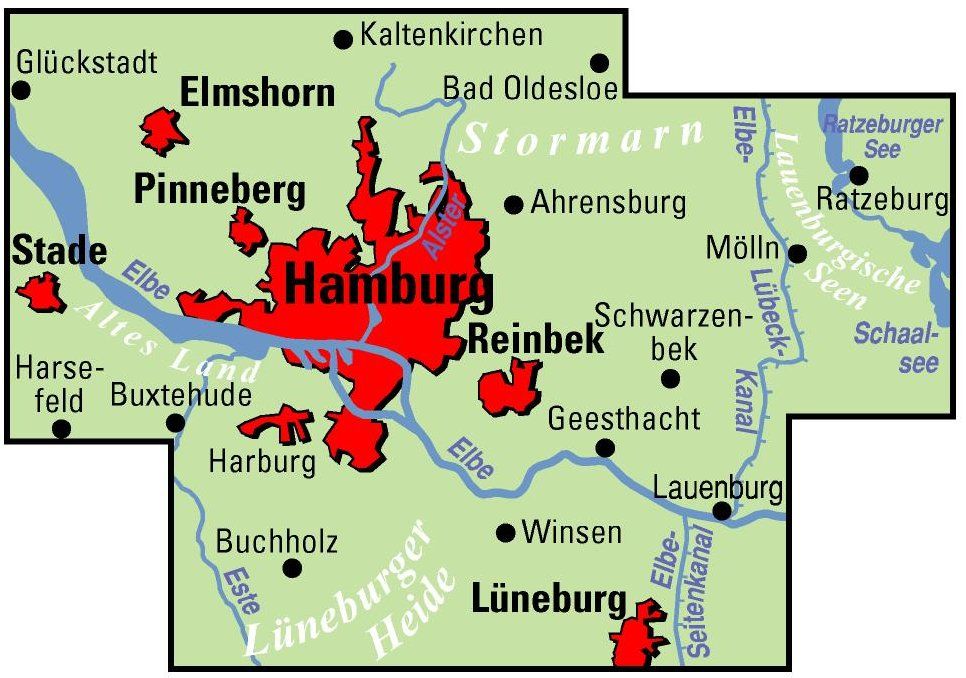 Weitere Ansicht: BVA ADFC Regionalkarte Hamburg und Umgebung 1:75.000