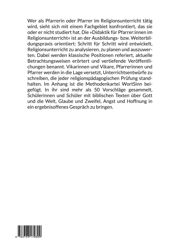 Weitere Ansicht: Didaktik für Pfarrer:innen im Religionsunterricht | Dietmar Gerts
